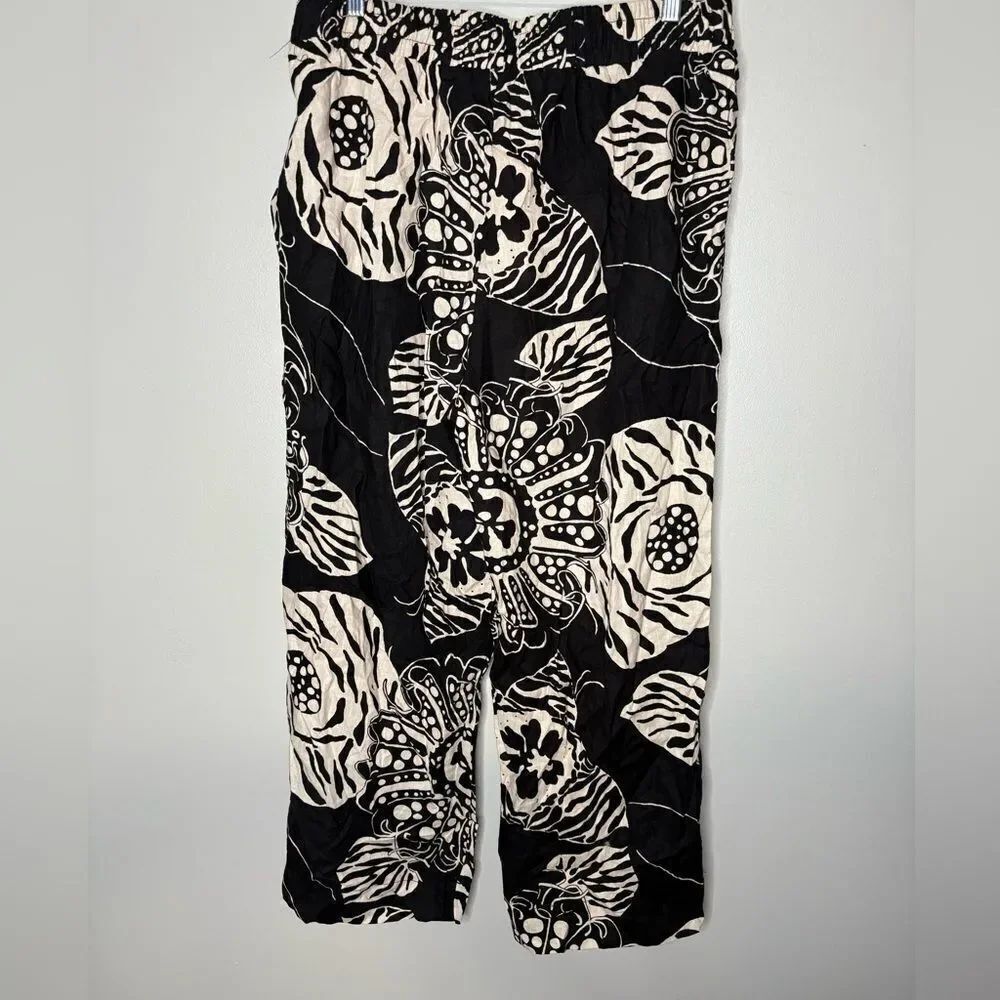 Christian Siriano Linen Printed Pants NWT